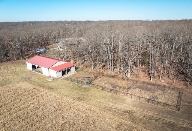 aerial view with a rural view