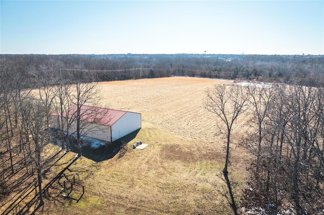 bird's eye view with a rural view