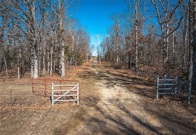 view of street with a gate