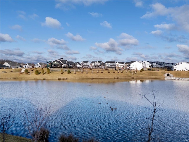 property view of water featuring a residential view