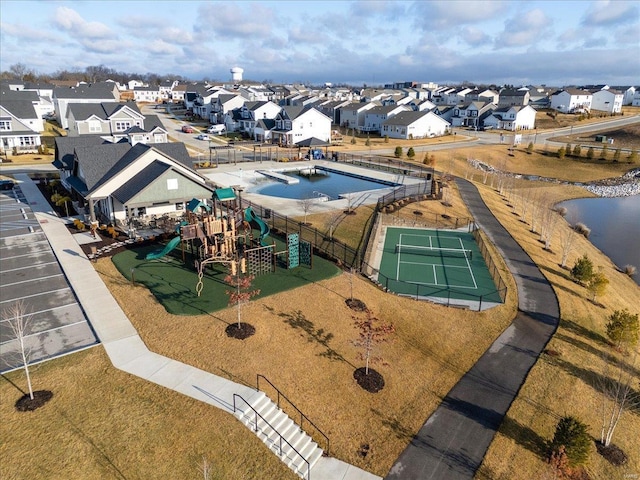 bird's eye view with a residential view