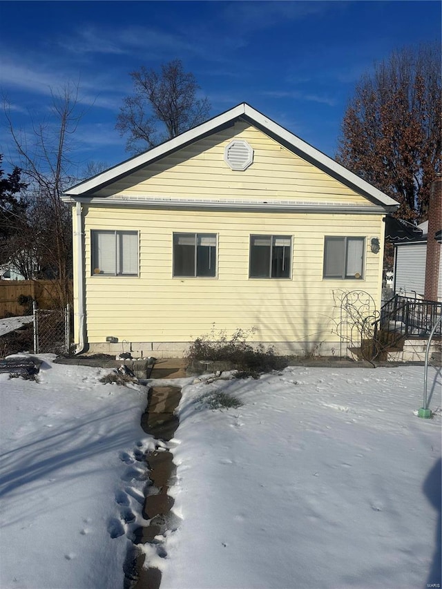 view of snowy exterior