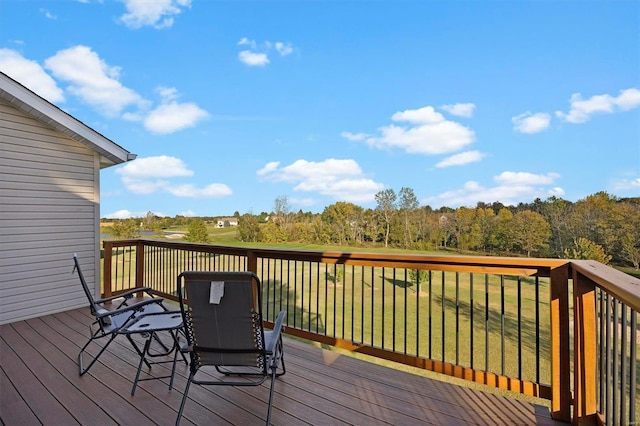 deck with a lawn