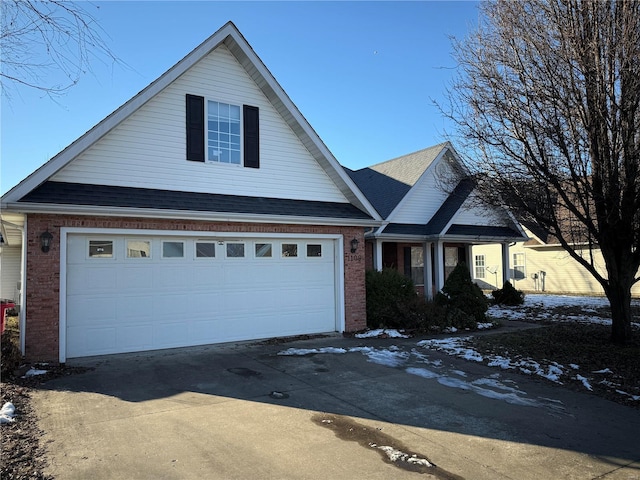 view of front of home with a garage