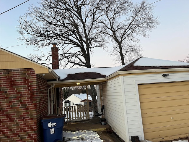 exterior space featuring a garage