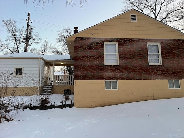 view of snowy exterior