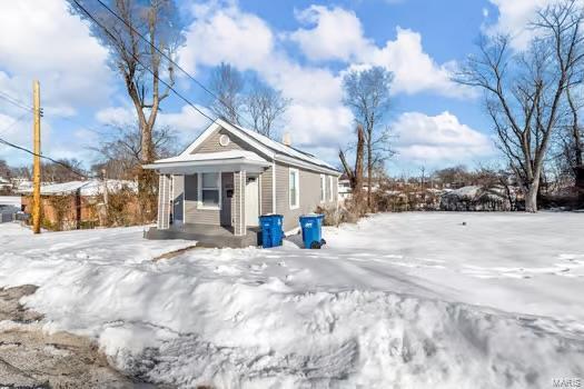 view of snowy exterior