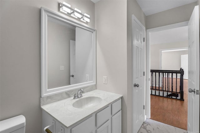 bathroom with toilet and vanity