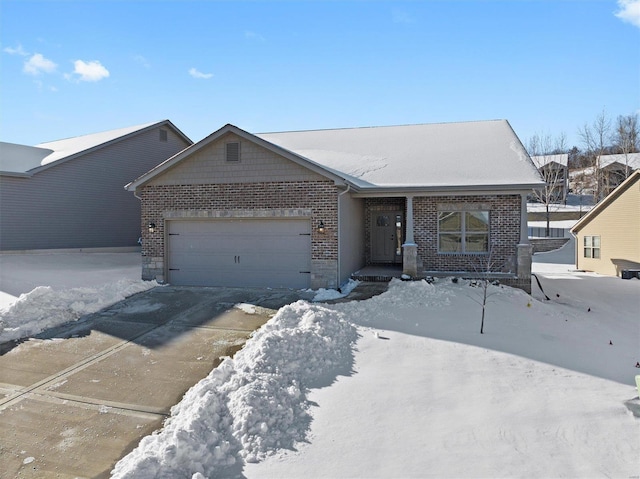 ranch-style home with a garage