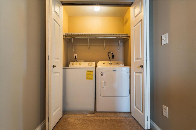 laundry area featuring washer and dryer