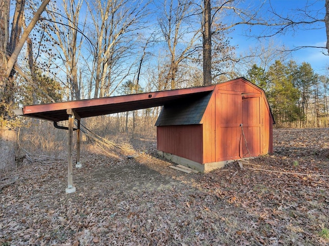 view of shed