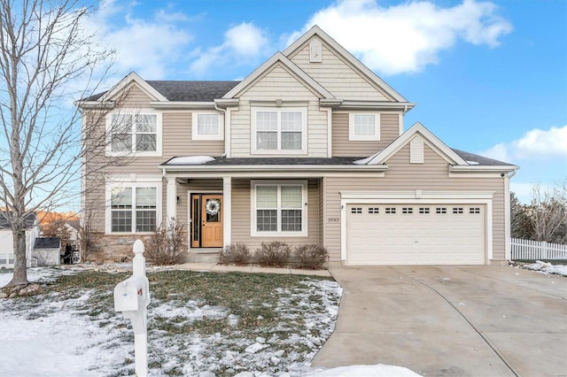 craftsman-style house featuring a garage