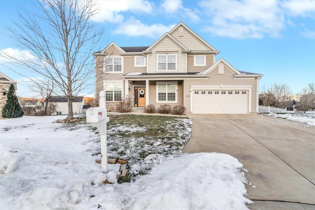 craftsman-style house with a garage