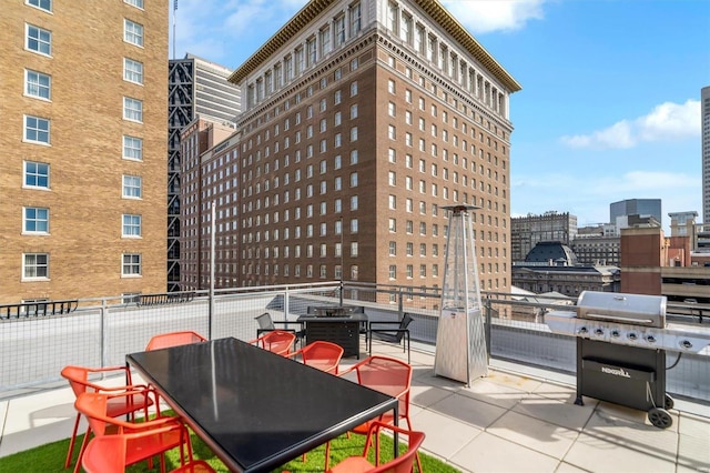 view of patio with area for grilling