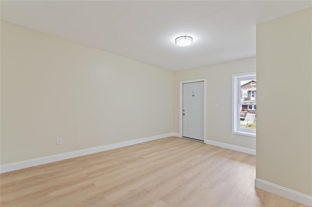 empty room featuring light wood-type flooring