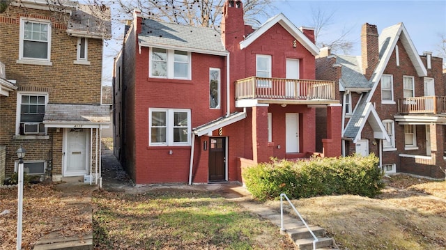 view of front of home with cooling unit