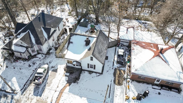 view of snowy aerial view