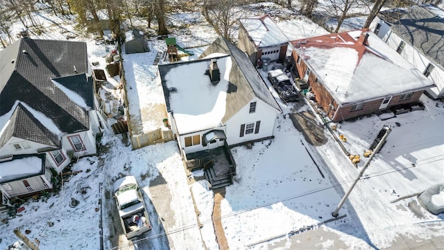 view of snowy aerial view