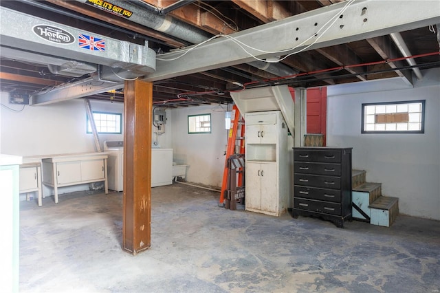 basement with washer / dryer