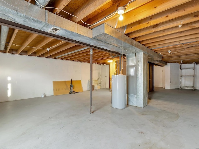 basement with gas water heater