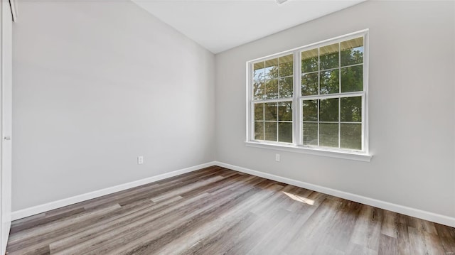 empty room with hardwood / wood-style floors