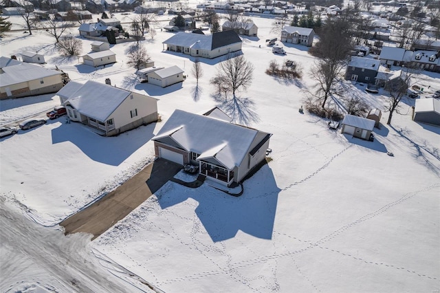 view of snowy aerial view