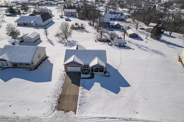 view of snowy aerial view