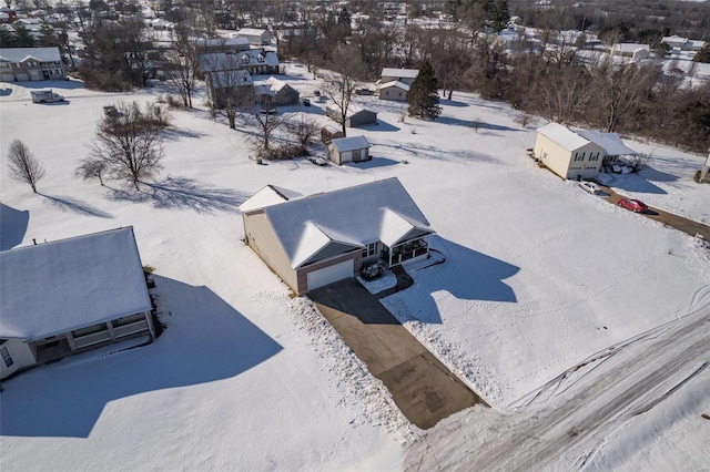 view of snowy aerial view