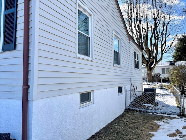 view of snowy exterior