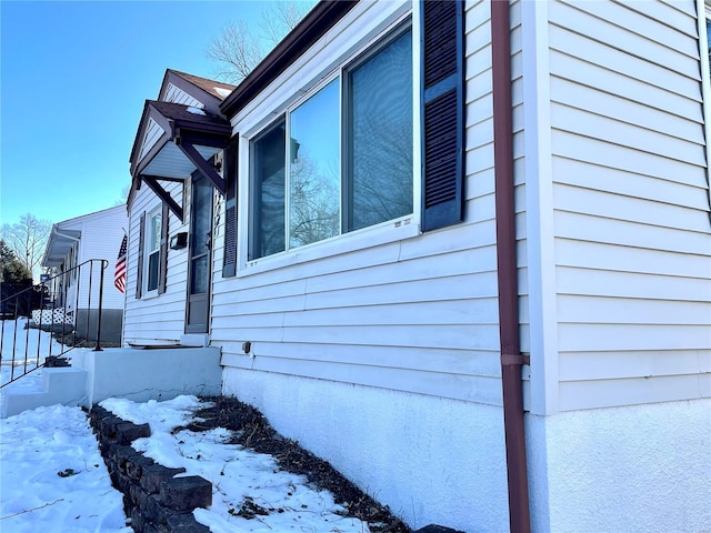 view of snowy exterior