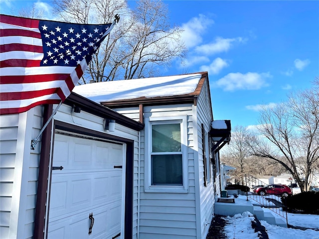 view of snowy exterior