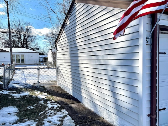 view of snowy exterior