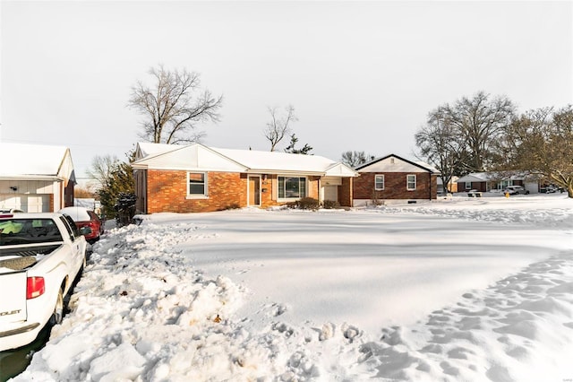 view of single story home