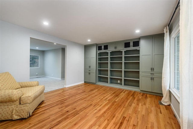 sitting room featuring light wood-type flooring