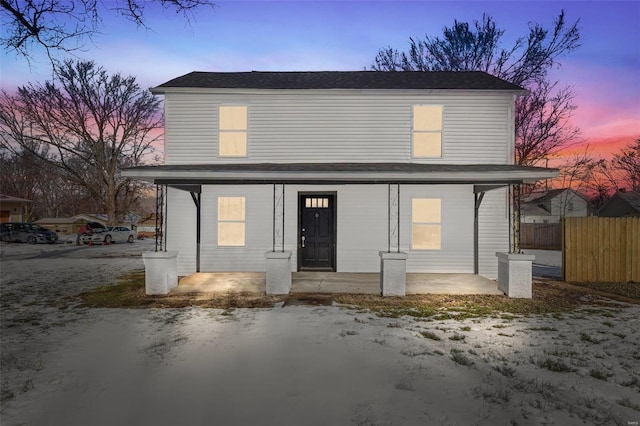 view of front of home with covered porch