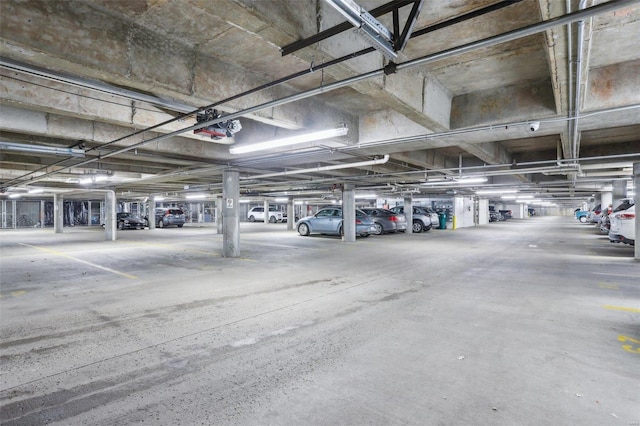 parking deck with a garage door opener