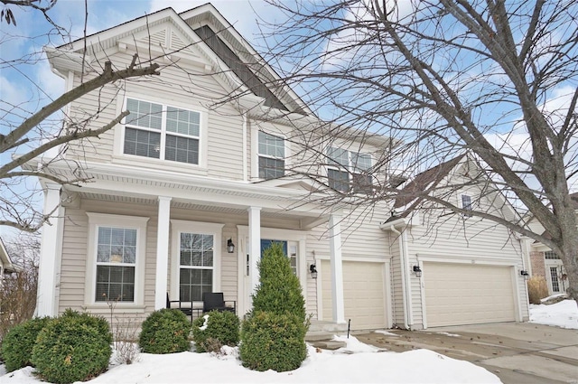 view of front of property featuring a garage