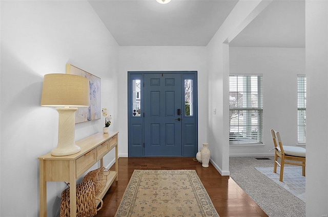 entryway featuring dark hardwood / wood-style flooring