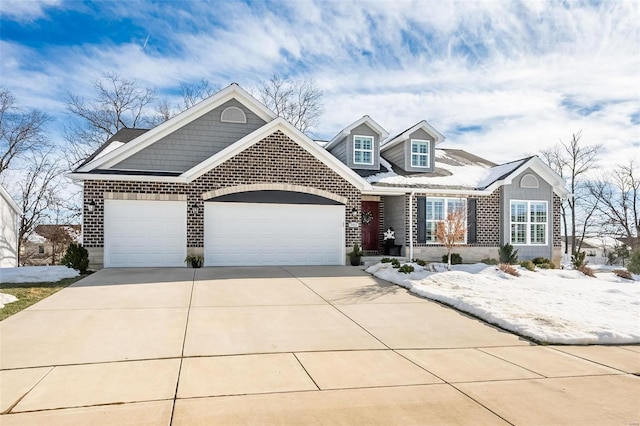 view of front of house with a garage