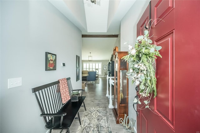 hall featuring light hardwood / wood-style flooring