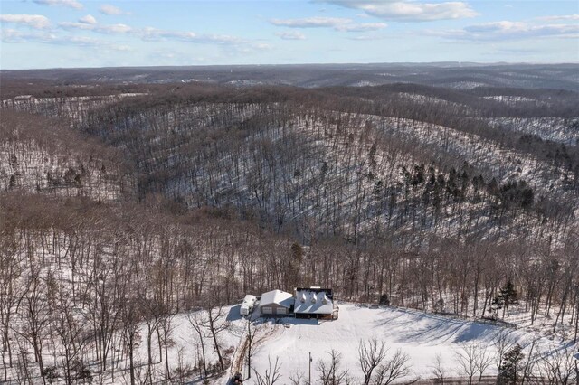 view of snowy aerial view