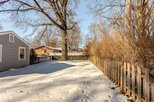 view of snowy yard