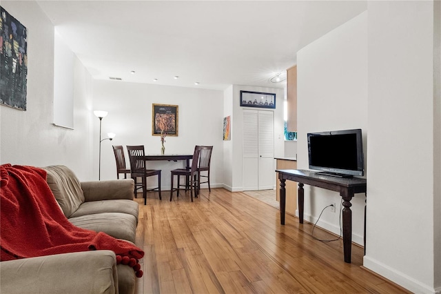 living room featuring hardwood / wood-style flooring