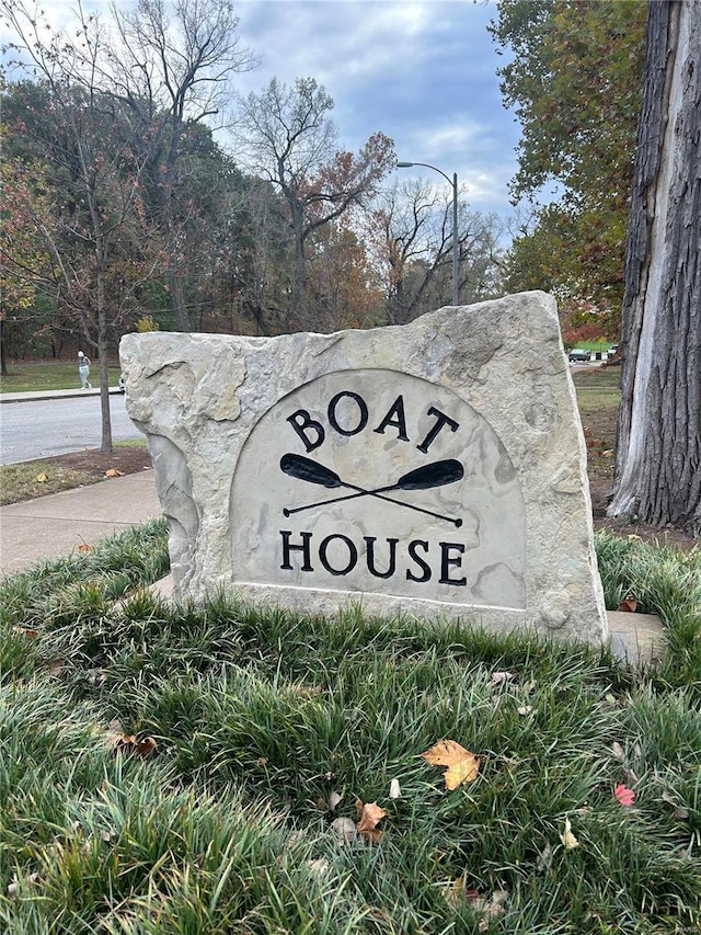 view of community sign