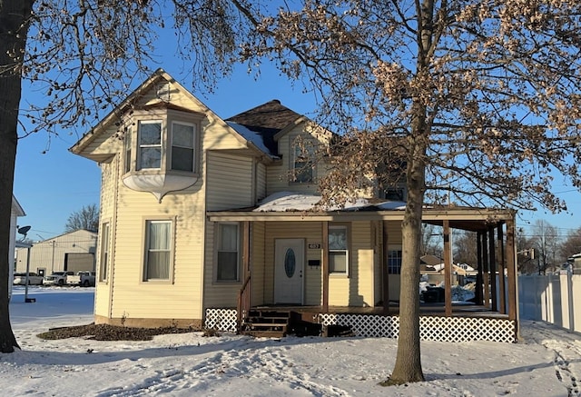 view of front facade featuring a porch