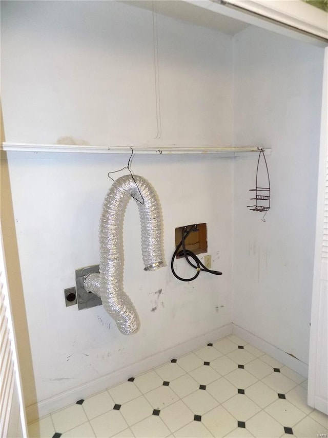 laundry area with hookup for an electric dryer and washer hookup