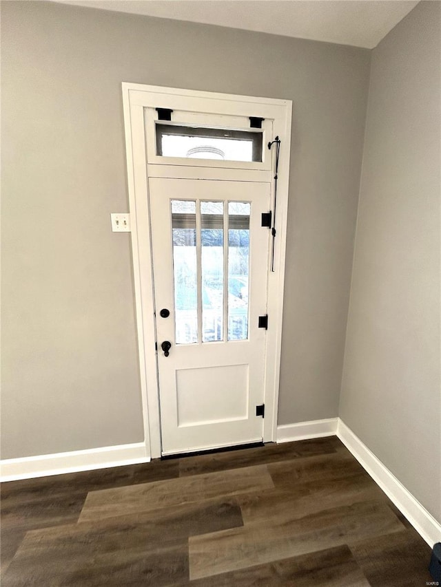 entryway featuring dark wood-type flooring