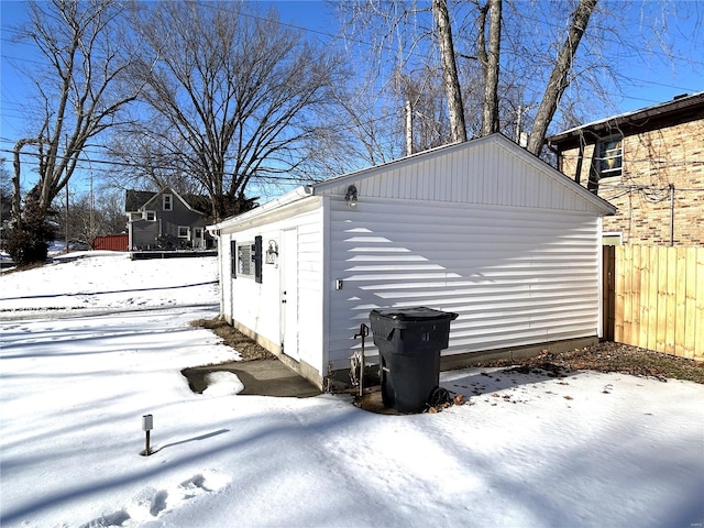 view of snow covered structure