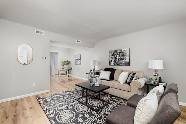 living room featuring wood-type flooring