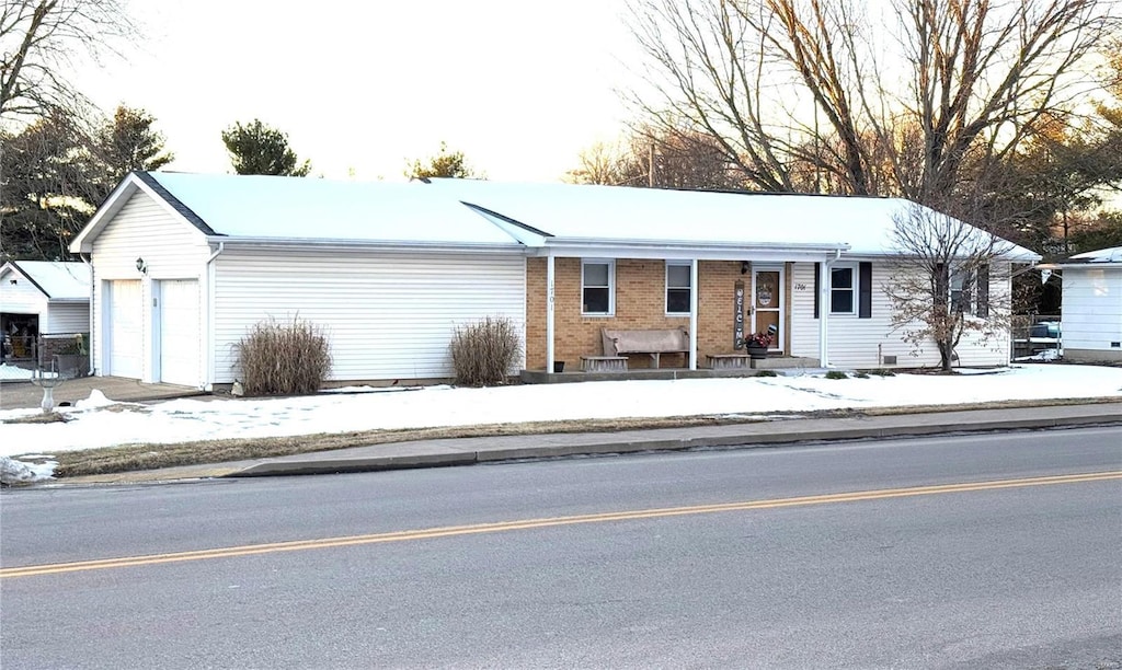 ranch-style home with a garage